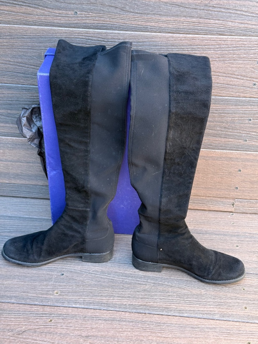 Stuart Weitzman Black Suede 5050 boot size 7.5